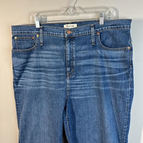 NWT Madewell Slim Wide Leg Crop Raw Hem High Rise Jeans Size 35 - Picture 4 of 15